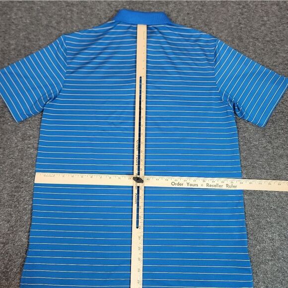 Peter Millar Summer Comfort Mens Golf Polo Shirt Size M Blue Striped - Picture 7 of 10